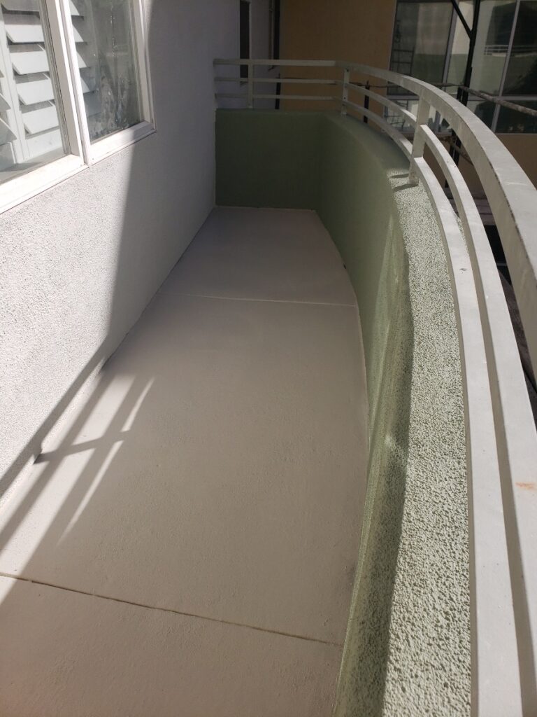 Balcony wall and railing waterproofing and finish work